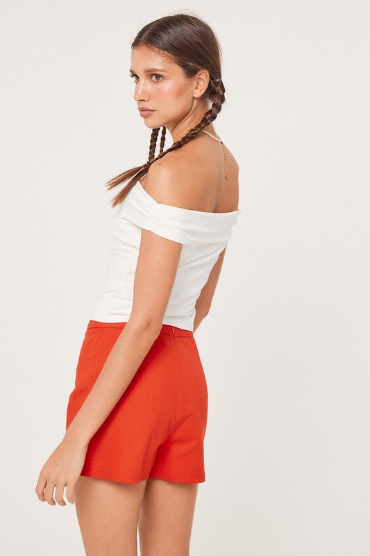 Off Shoulder Straight Neck Top