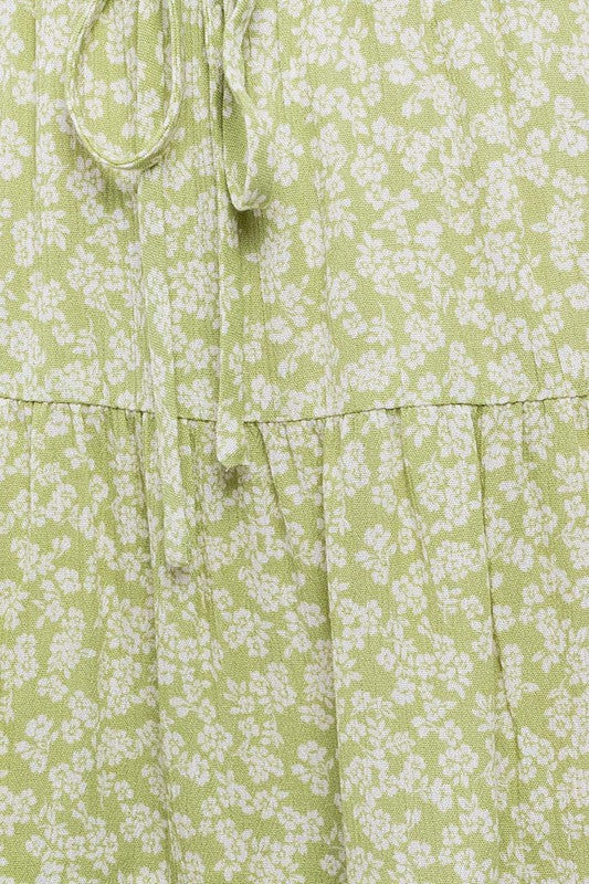 Sage Tiered Mini Skirt (Shipping Only)