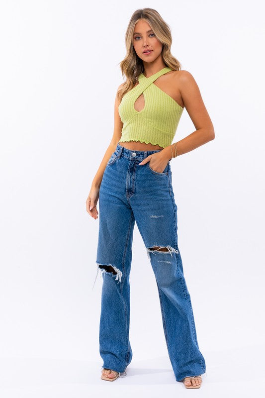 Criss Cross Crop Top (Shipping Only)