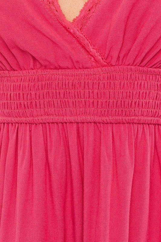 Cap Sleeve Ruffle Mini Dress (shipping only)
