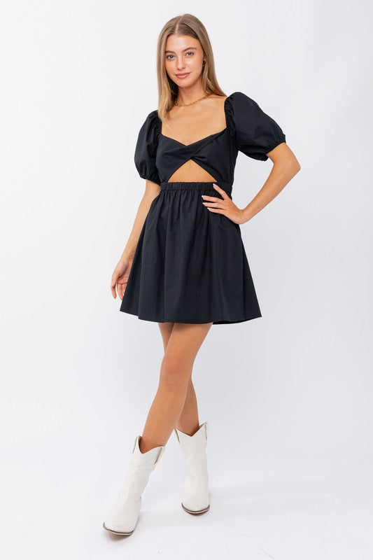 Twisted Front Mini Dress (Shipping Only)