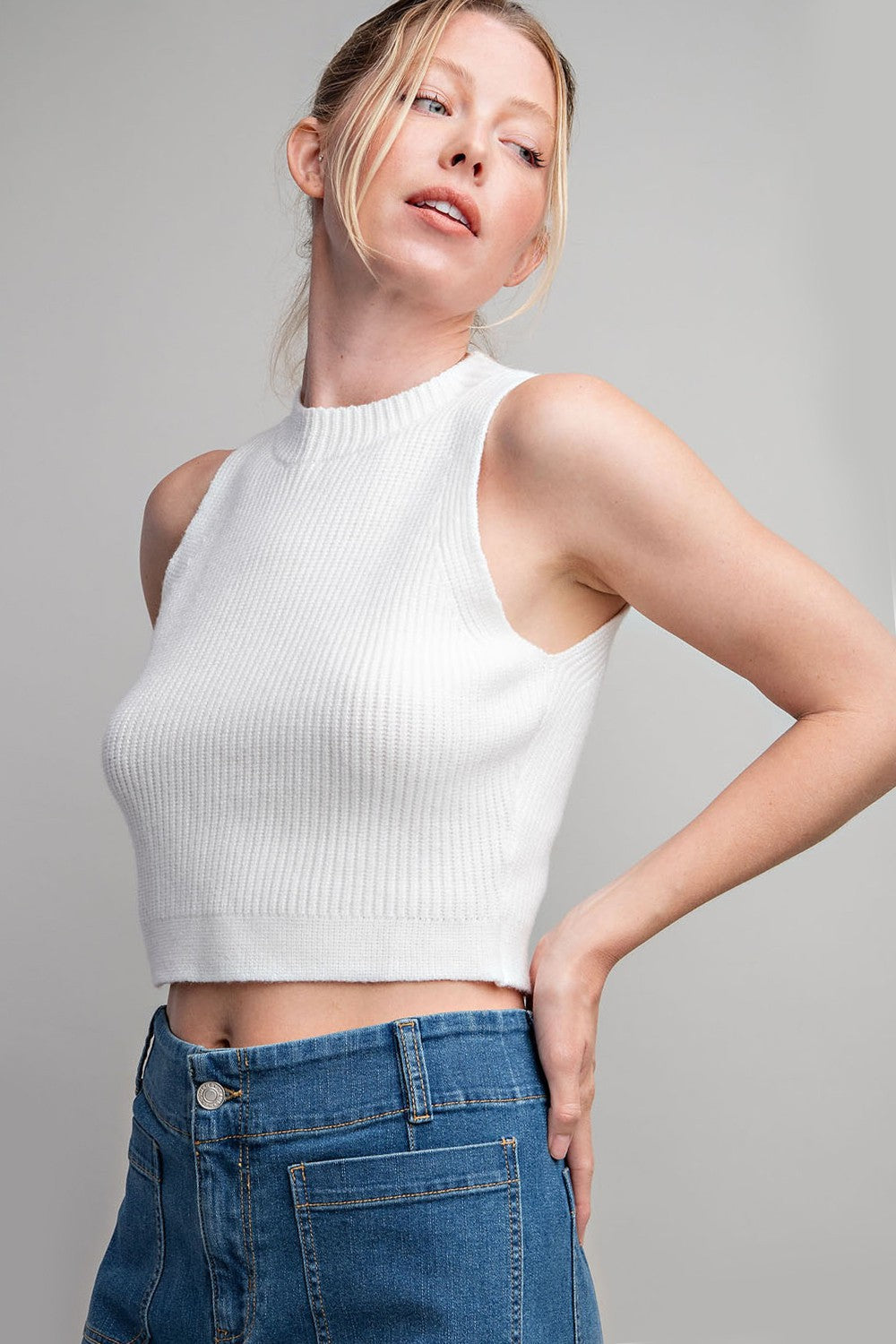 Mock Neck Sweater Vest