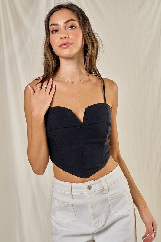 Wire Deep V Corset Top