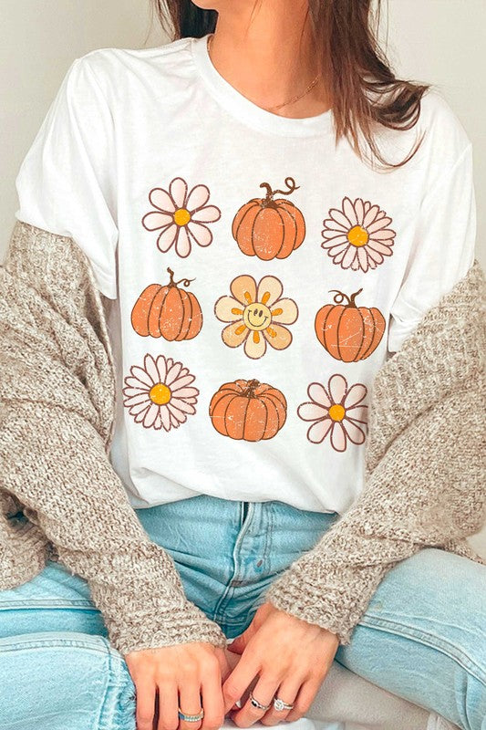 Flowers & Pumpkins Graphic Tee