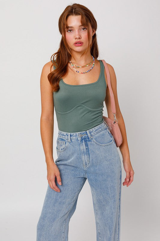 Sleeveless Corset Bodysuit (Shipping only)