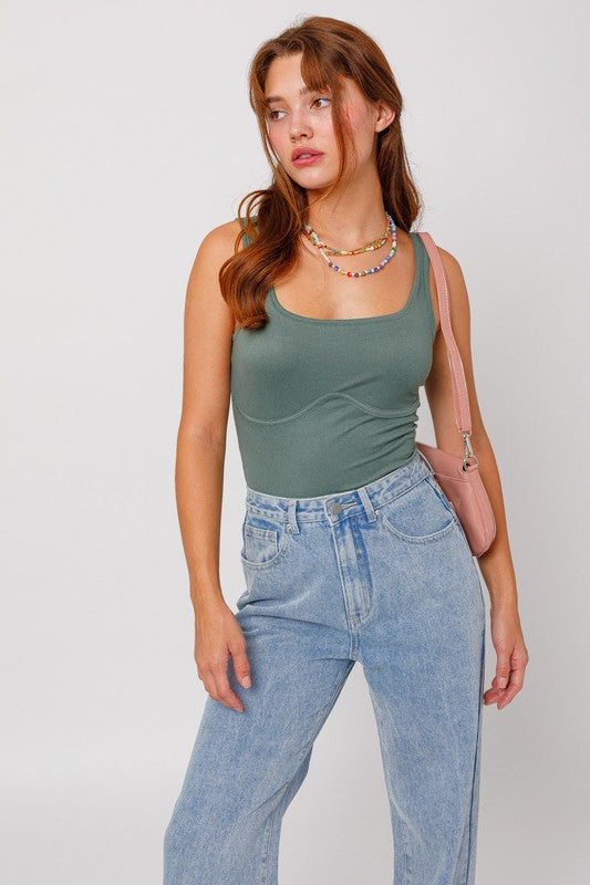 Sleeveless Corset Bodysuit (Shipping only)