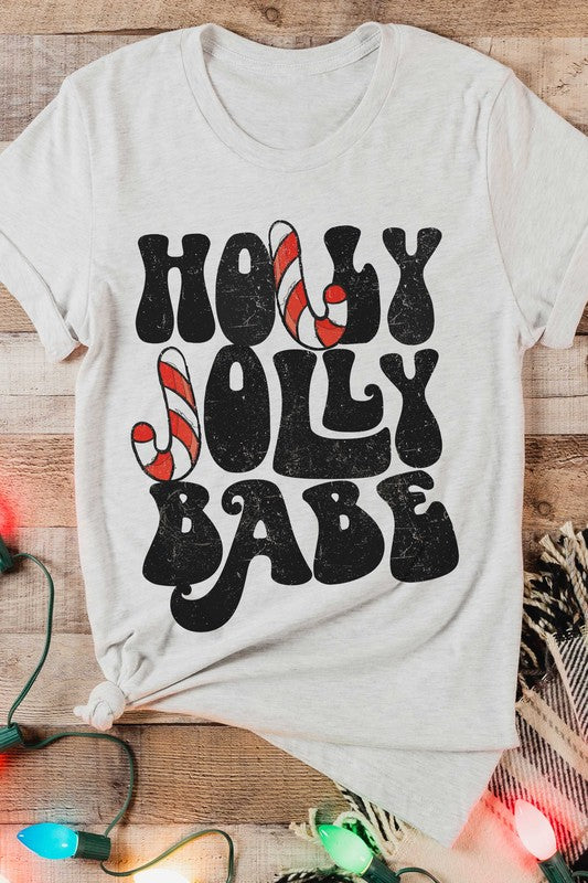 Holly Jolly Baby Candy Canes Graphic Tee