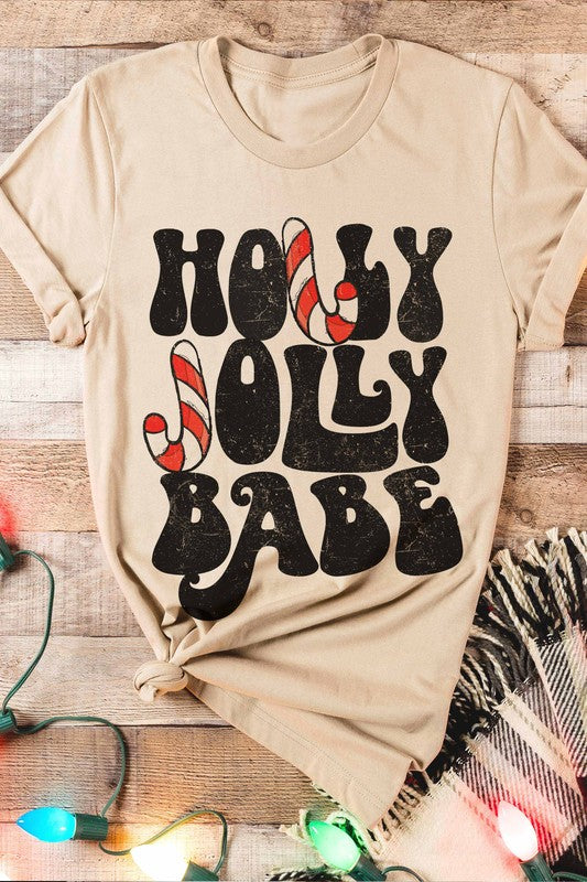 Holly Jolly Baby Candy Canes Graphic Tee