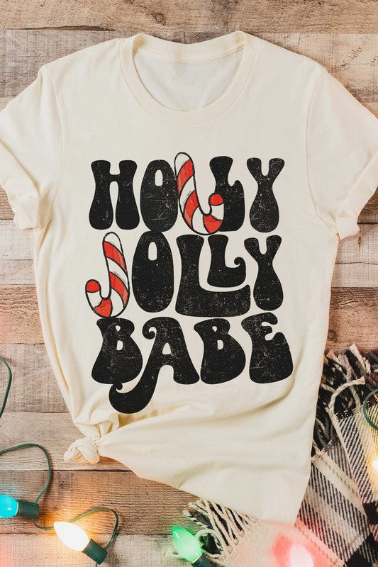 Holly Jolly Baby Candy Canes Graphic Tee