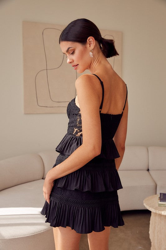 Tiered Lace Knitted Dress (shipping only)