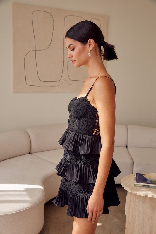 Tiered Lace Knitted Dress (shipping only)