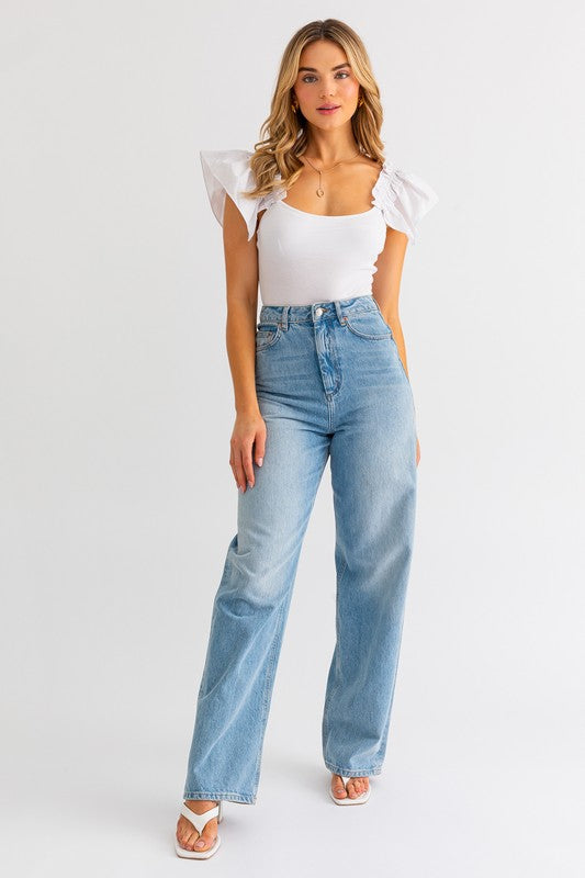 Ruffle Sleeve Bodysuit (Shipping Only)