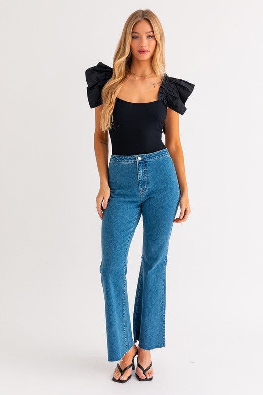 Ruffle Sleeve Bodysuit (Shipping Only)