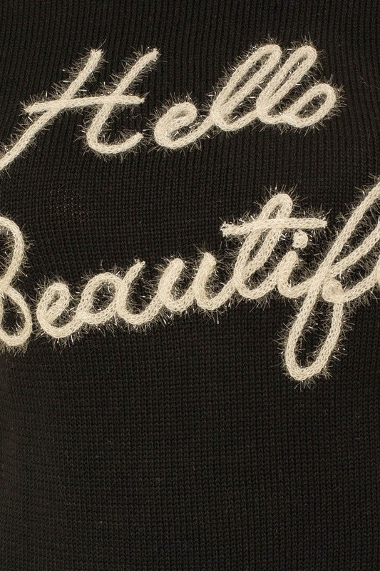 Hello Beautiful Sweater Top (Shipping Only)