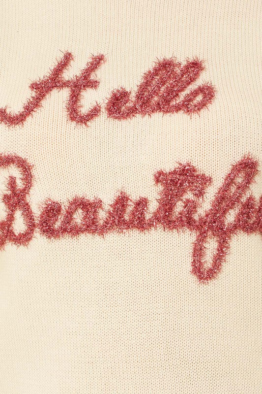 Hello Beautiful Sweater Top (Shipping Only)