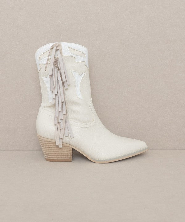 Millie Fringe Framed Bootie