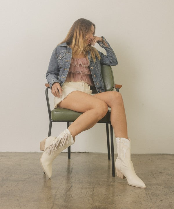Millie Fringe Framed Bootie