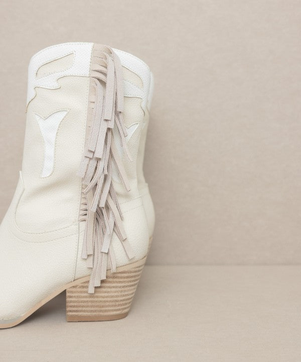 Millie Fringe Framed Bootie