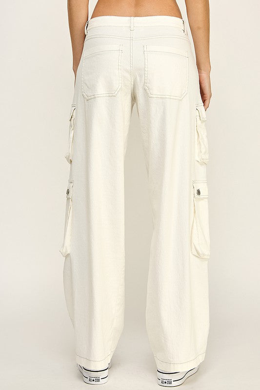 Low Rise Wide Cargo Pants