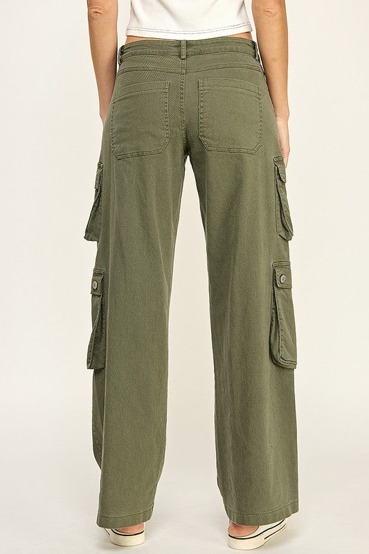 Low Rise Wide Cargo Pants