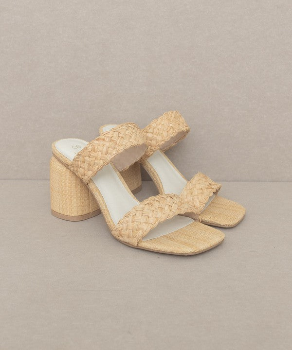 Kayla Raffia Sandal Heel