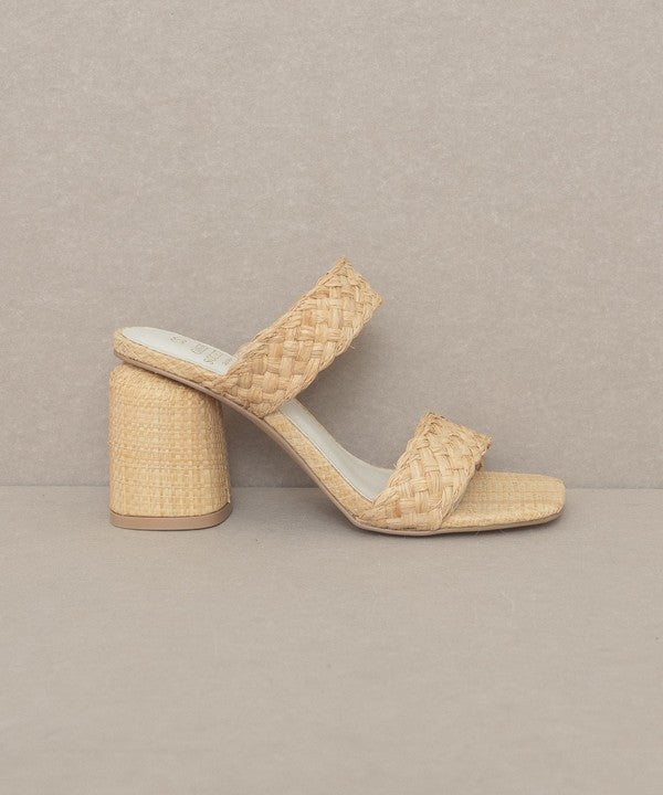 Kayla Raffia Sandal Heel