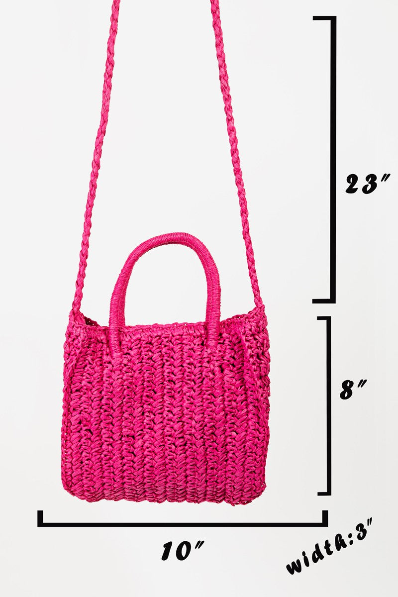 Raffia Braided Square Handbag