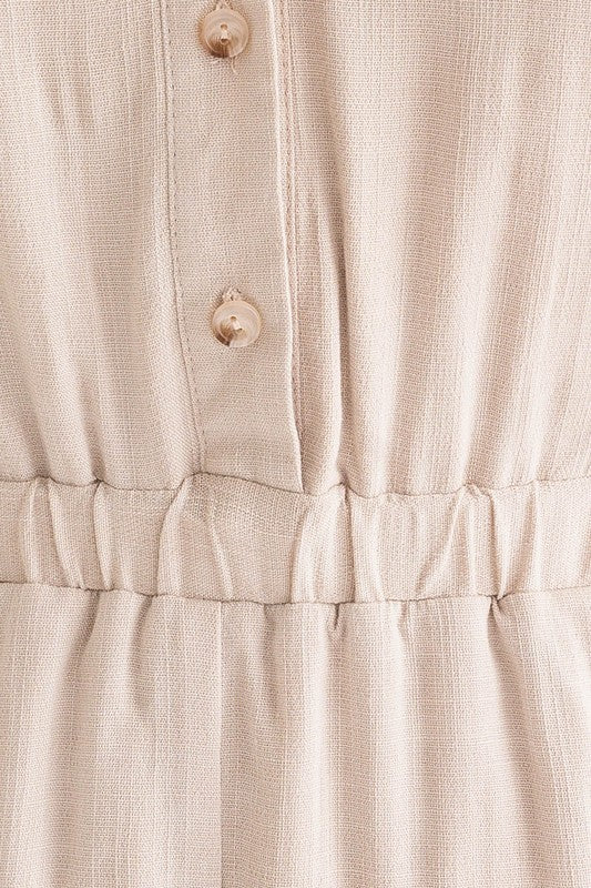 Collared Sleeveless Romper (Shipping only)