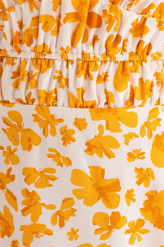 Floral Ruched Mini Dress (Shipping Only)