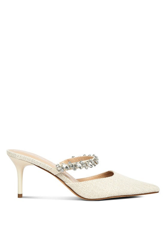Greta Embellished Kitten Heel (Shipping Only)