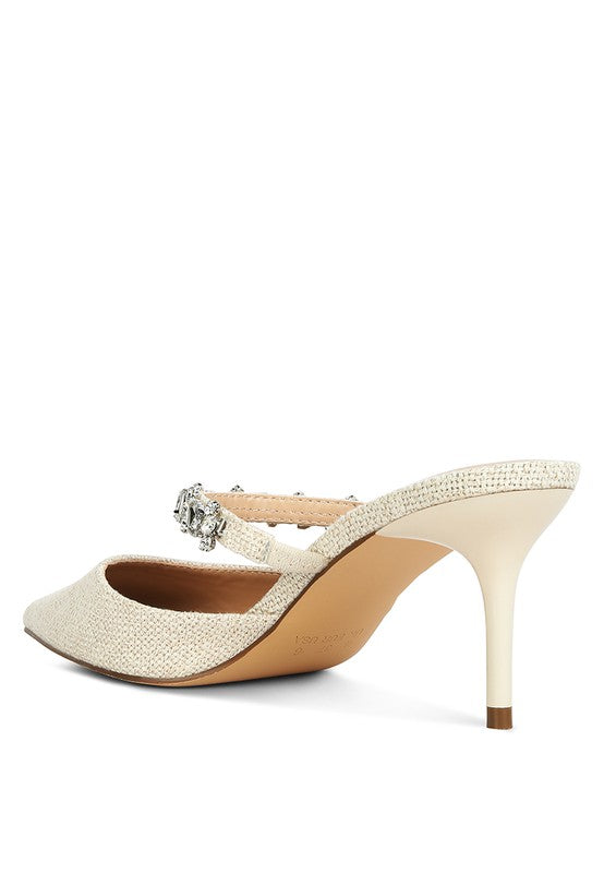 Greta Embellished Kitten Heel (Shipping Only)