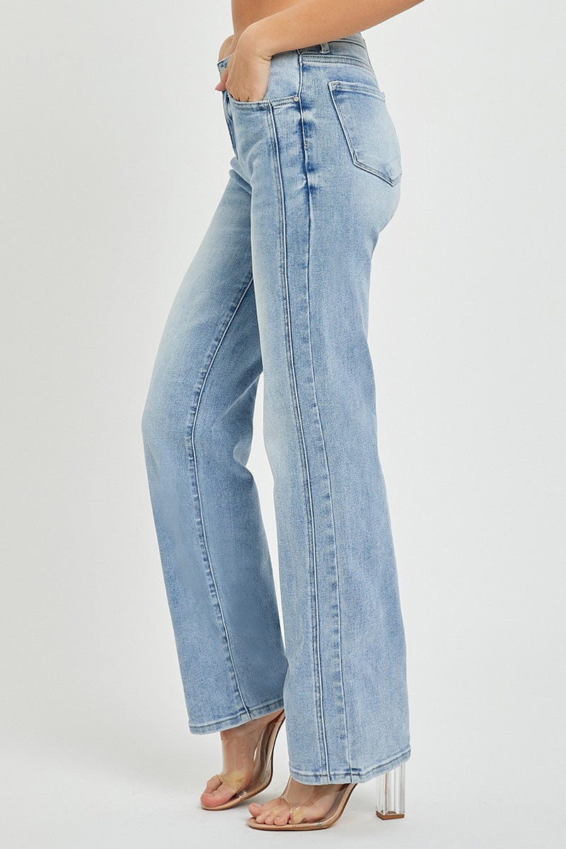 Mid Rise Straight Light Denim