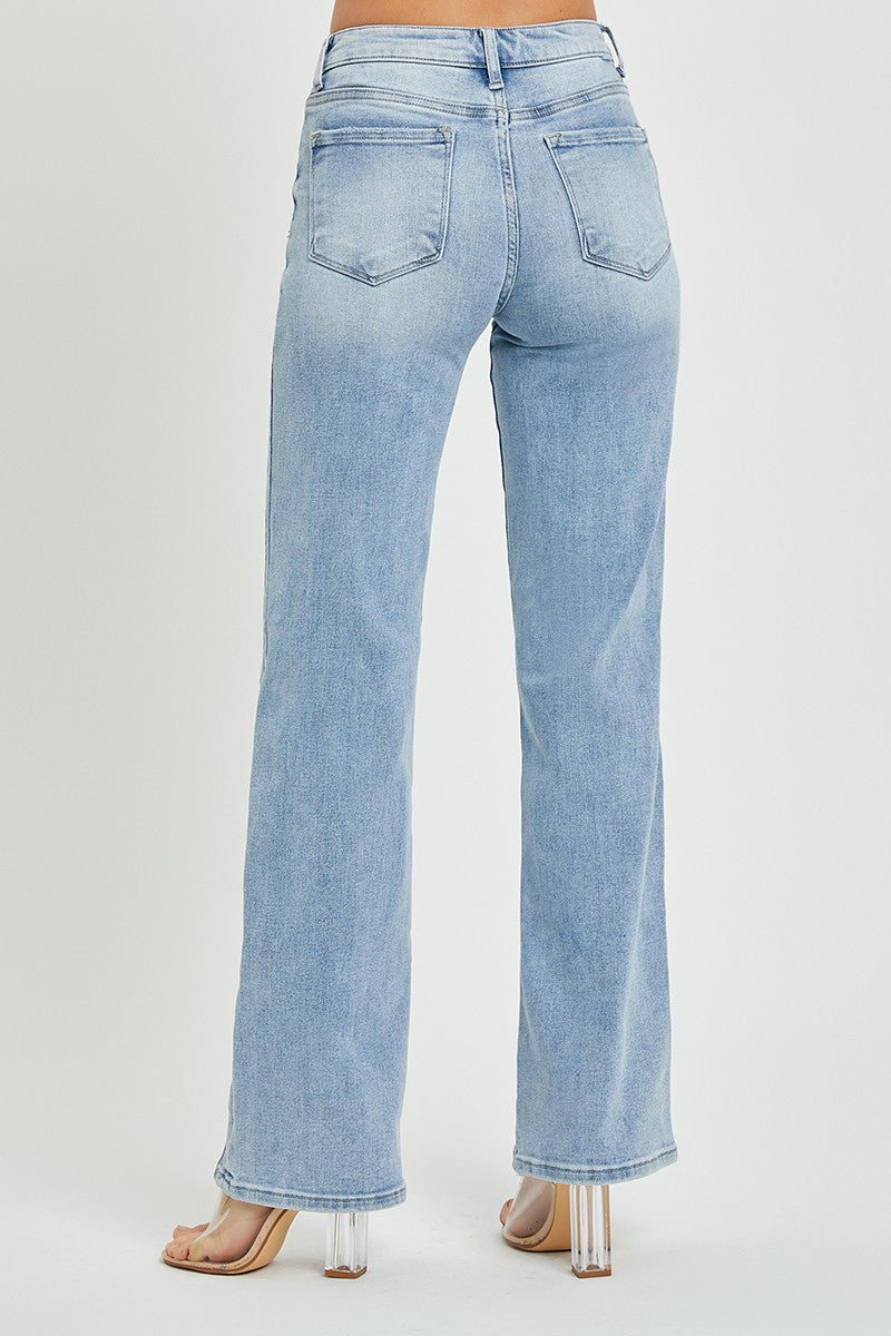 Mid Rise Straight Light Denim