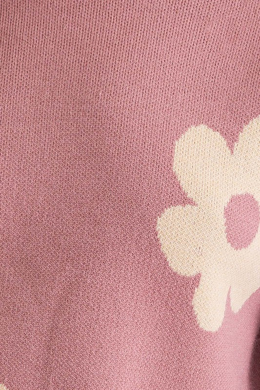 Crop Sweater Daisy Pattern (Shipping Only)