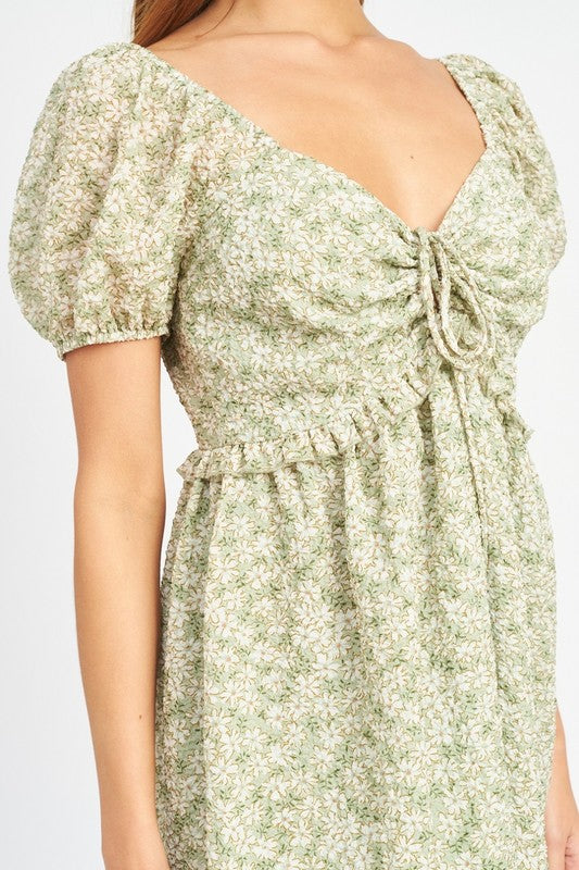 Floral Print Mini Dress (Shipping Only)