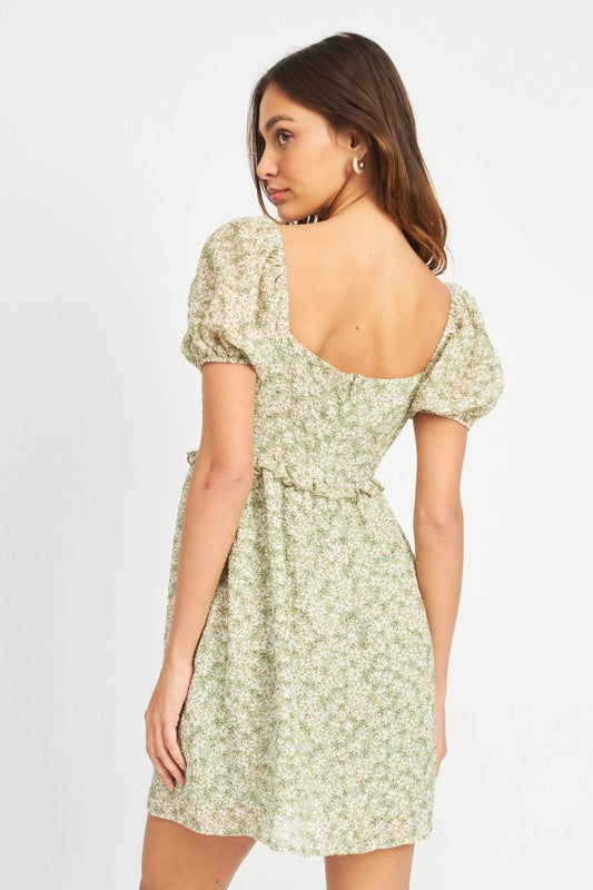 Floral Print Mini Dress (Shipping Only)