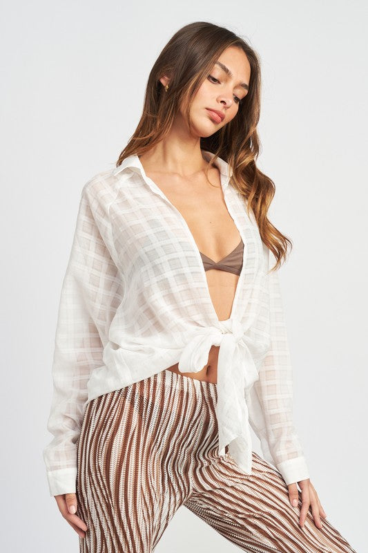 Front Tie Cover Up Top (Shipping Only)