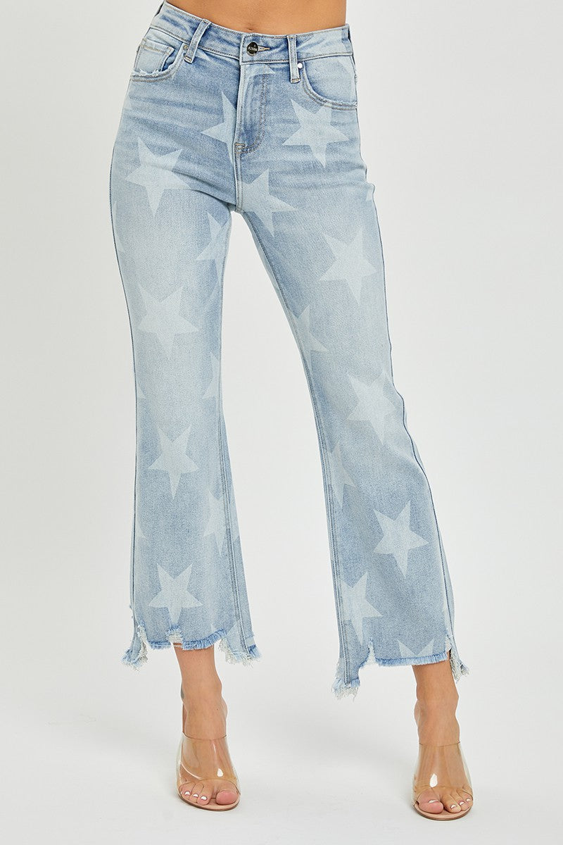 Star Printed Denim