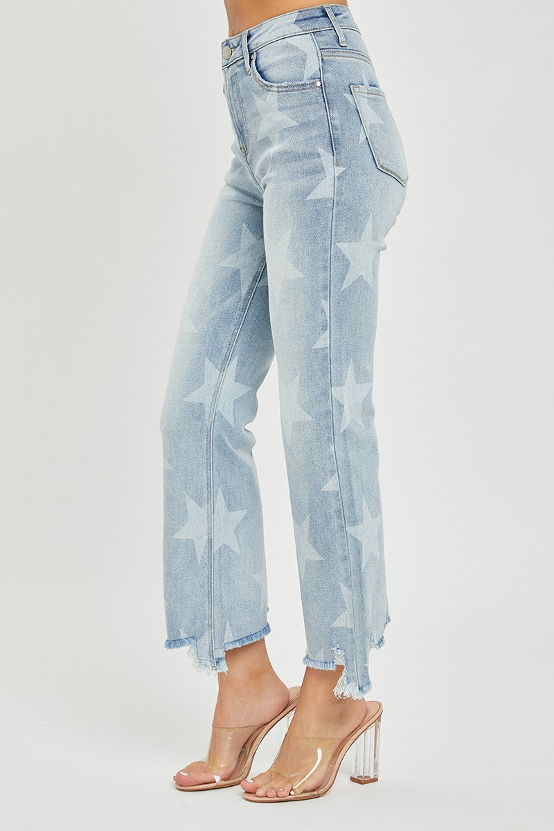 Star Printed Denim