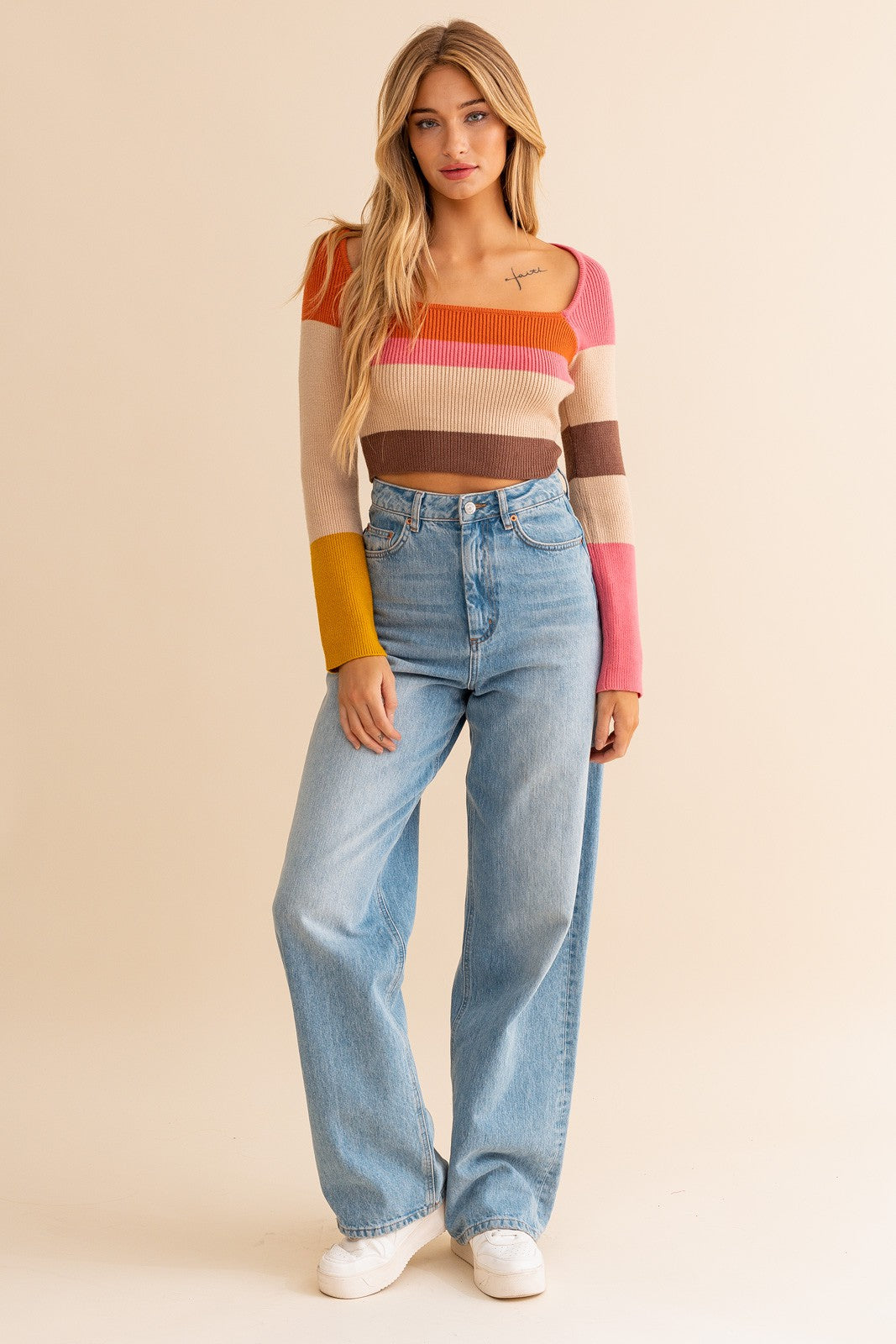 Colorblock Stripe Knit Top