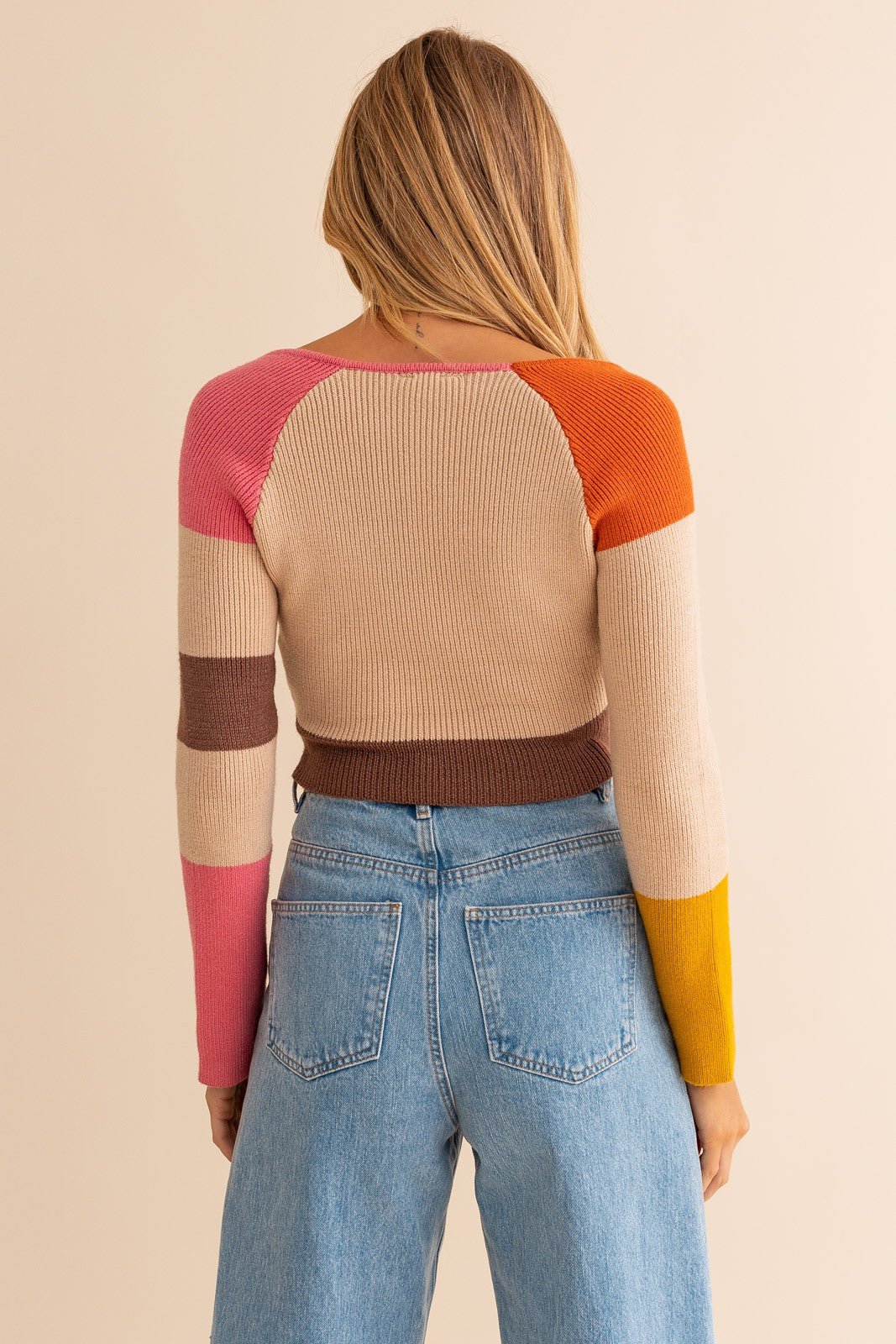 Colorblock Stripe Knit Top