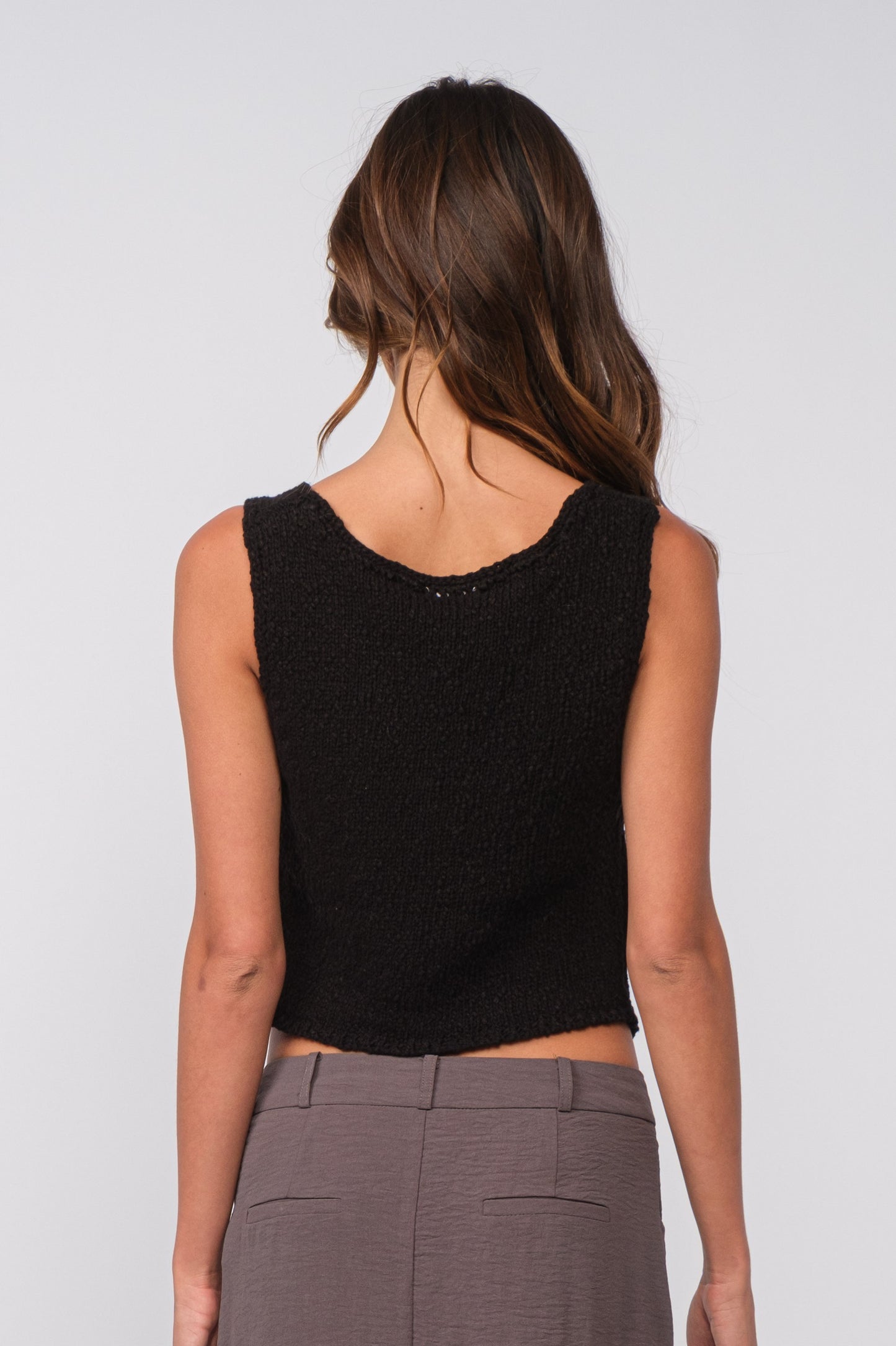 Black Open Hook Vest