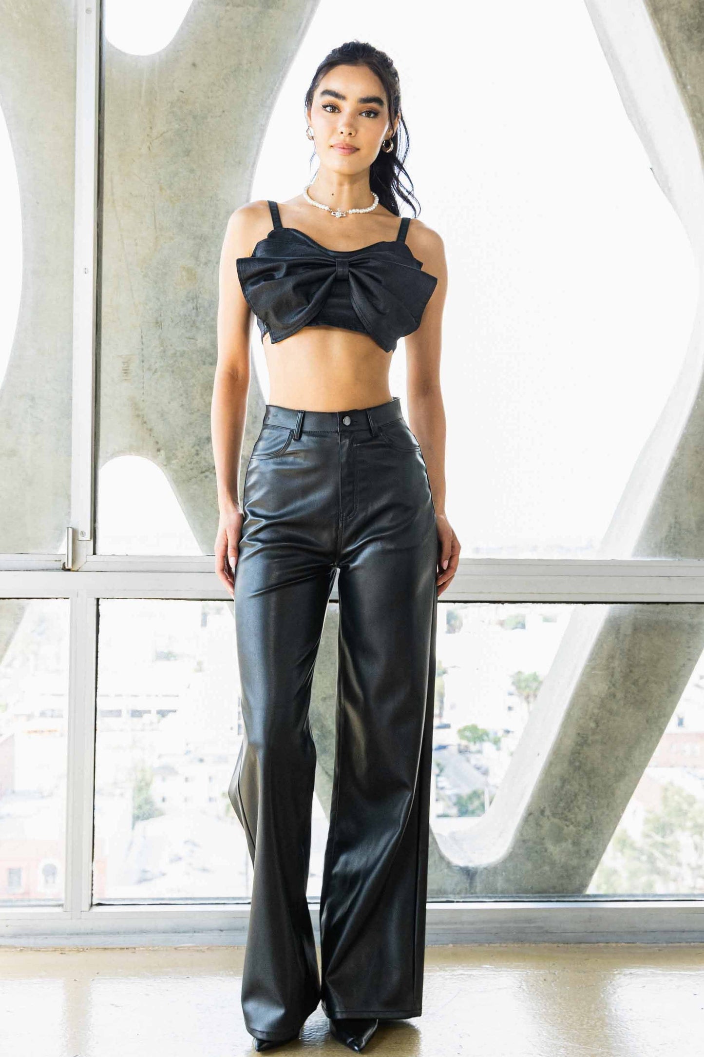 Leather Wide Leg Pants