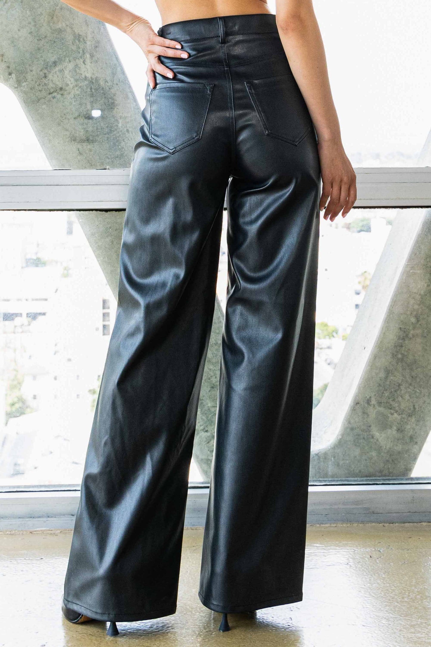 Leather Wide Leg Pants