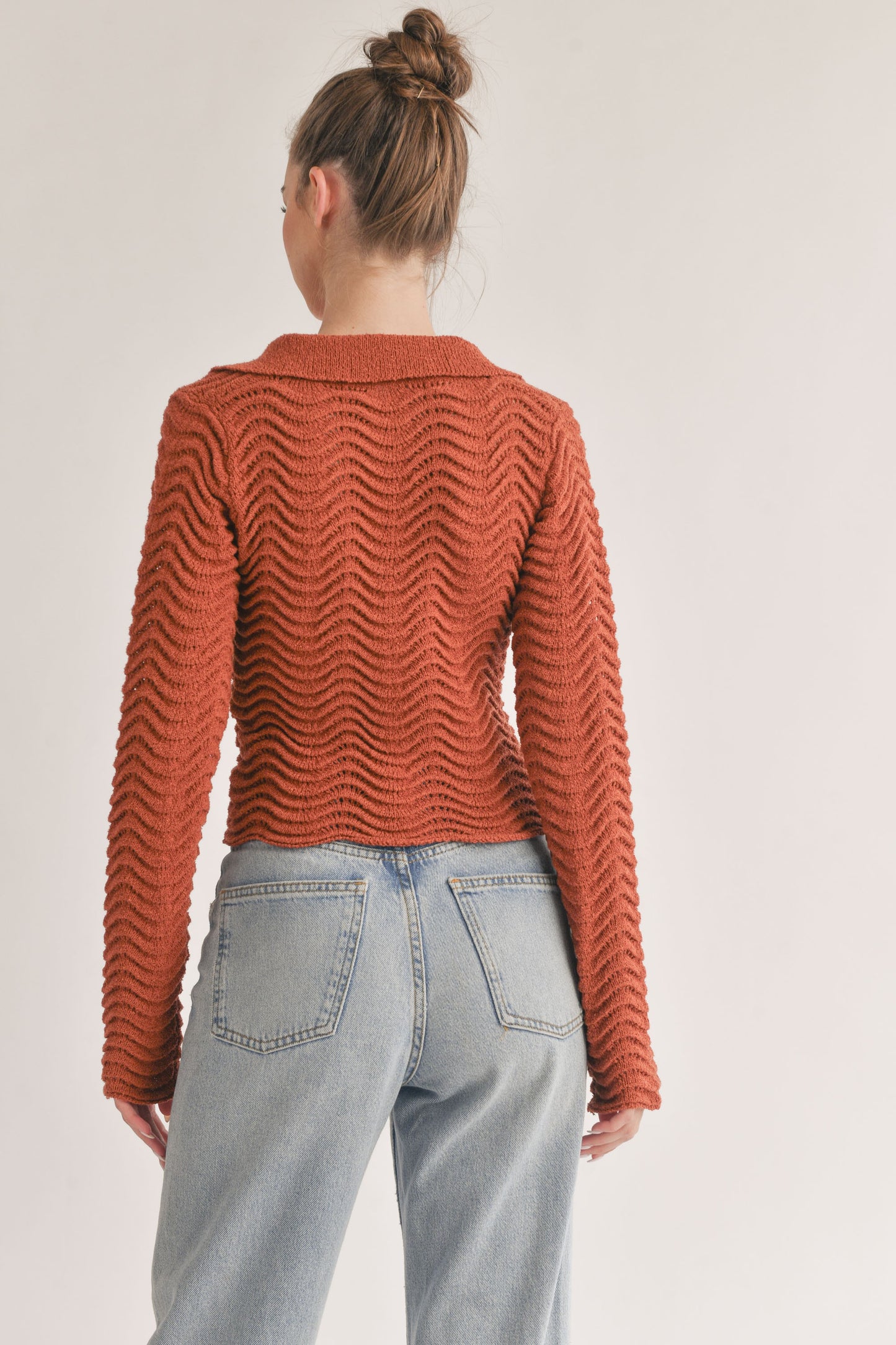 Scallop Edge Sweater Top