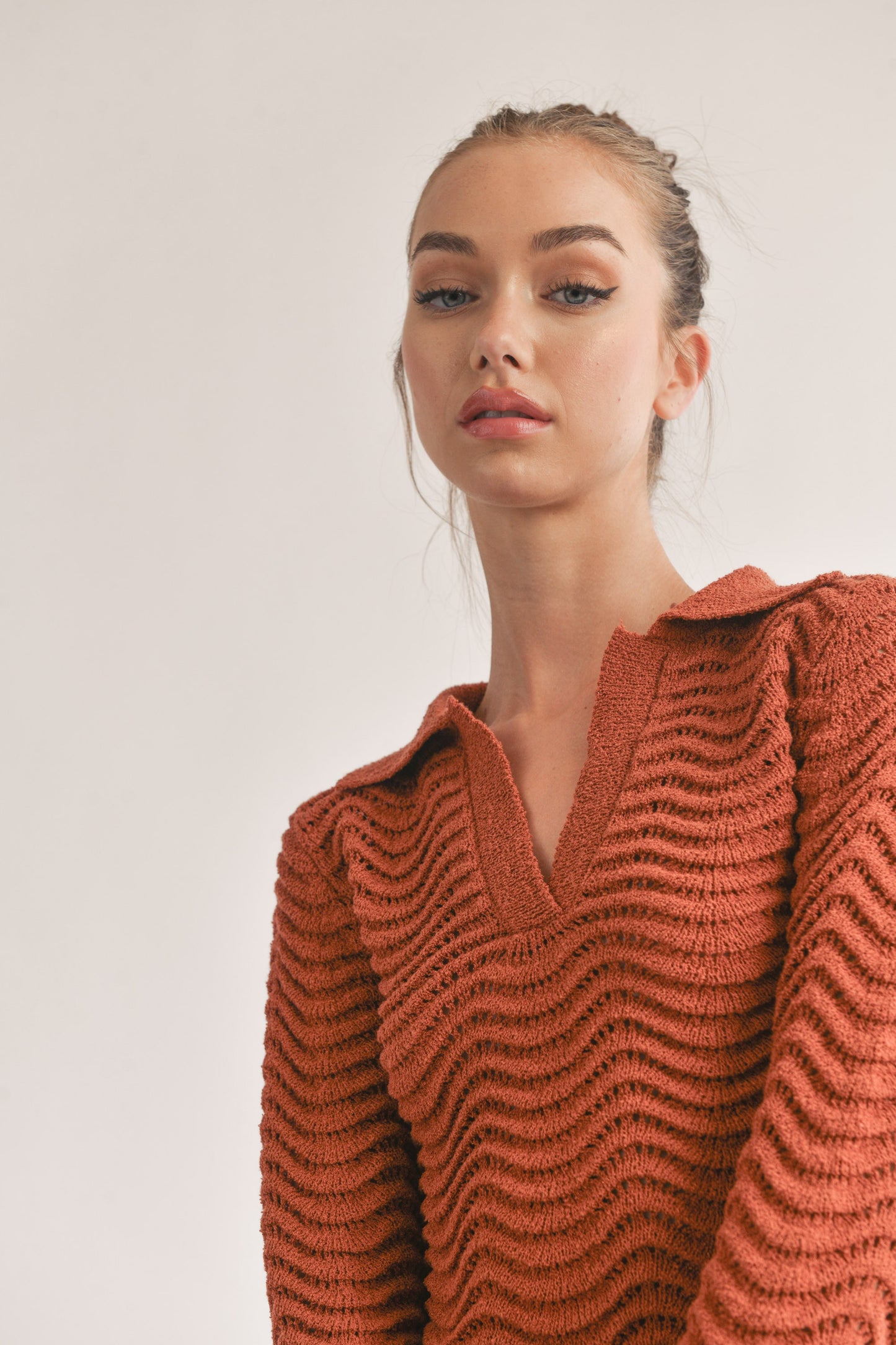 Scallop Edge Sweater Top