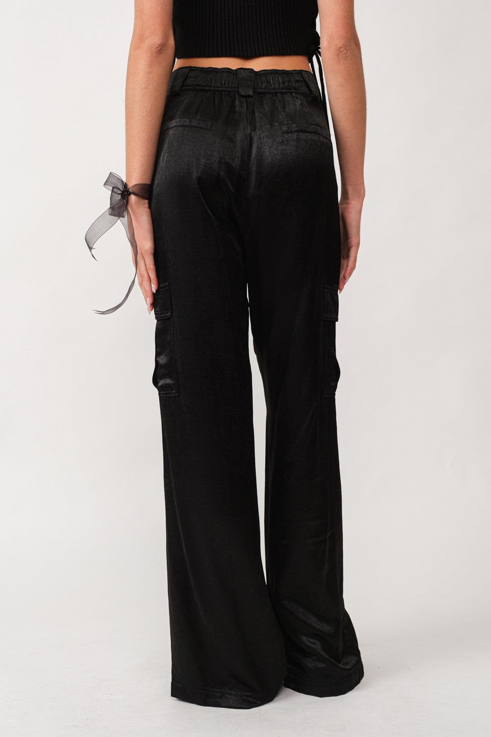 Satin Cargo Pants