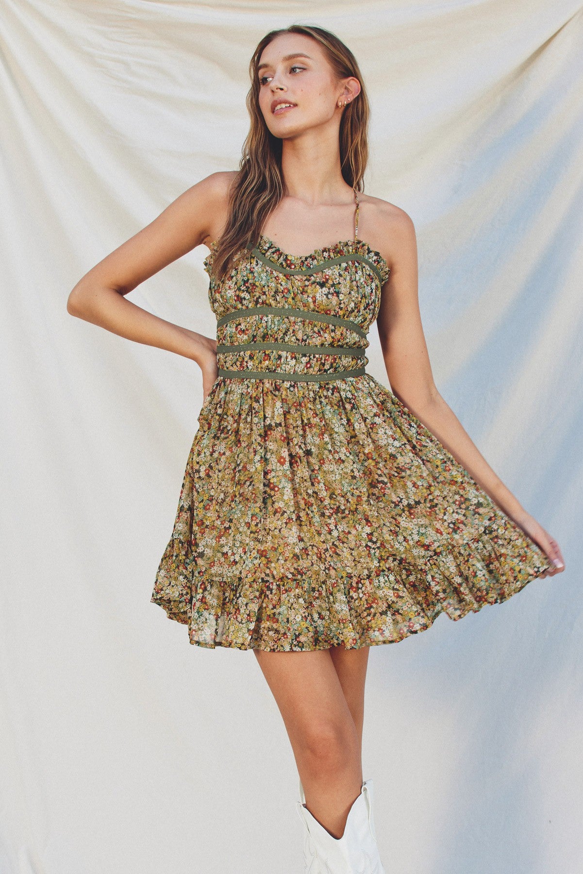 Vintage Floral Mini Dress