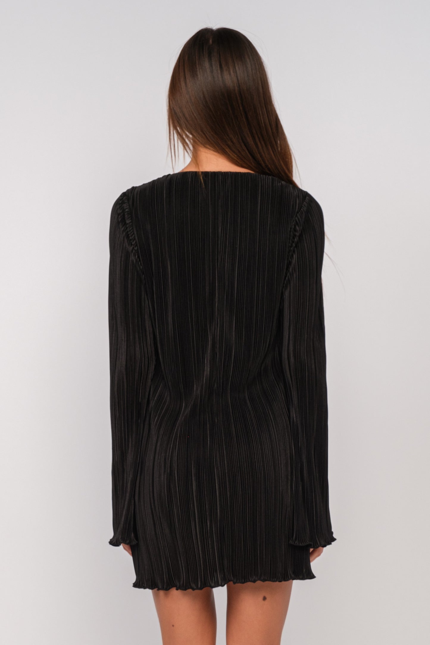 Black Pleated Mini Dress