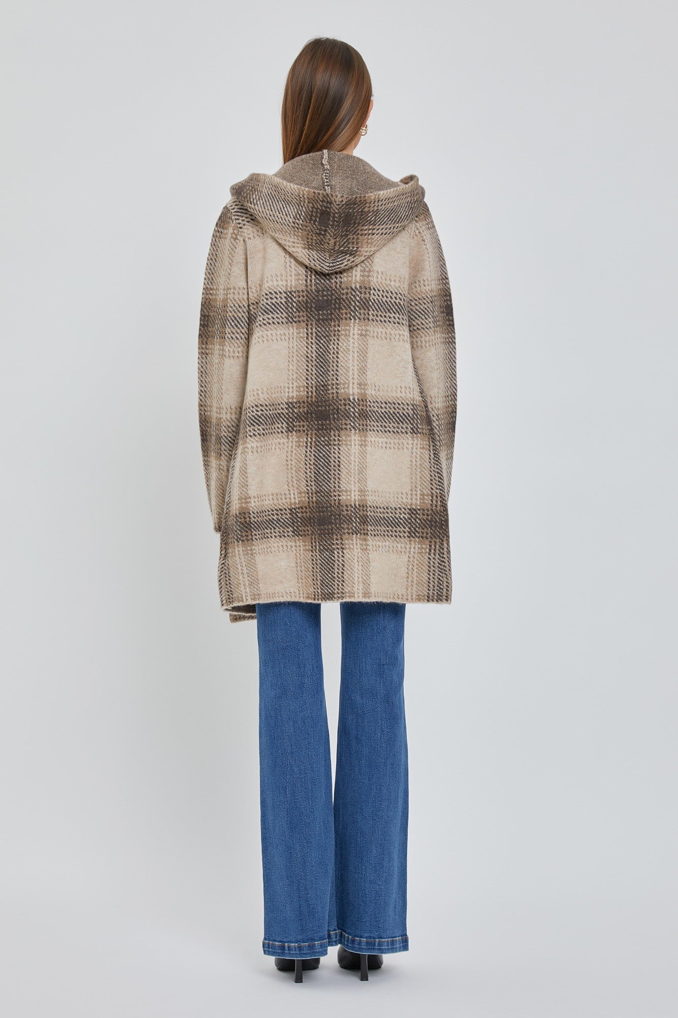 Plaid Open Coat